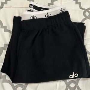 ALO Yoga Black Kids Joggers with White Branded Waistband
